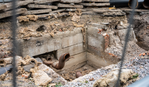 Old, rusty water pipe.