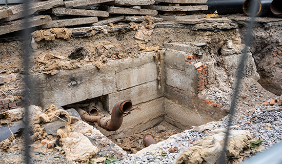 Old, rusty water pipe.