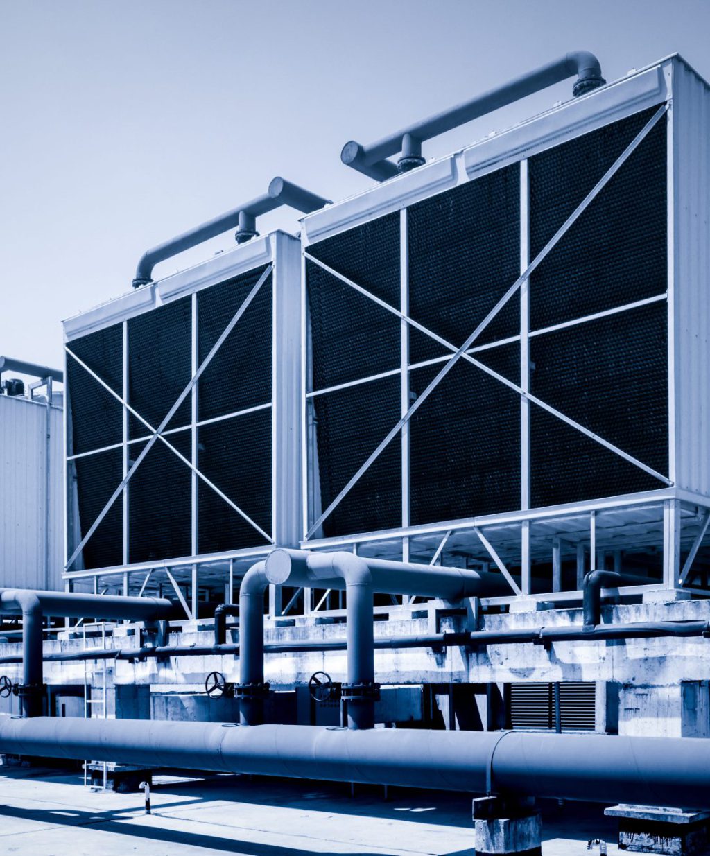 Data center cooling tower and water treatment systems where IWC Innovations provides water quality monitoring and Legionella risk management solutions